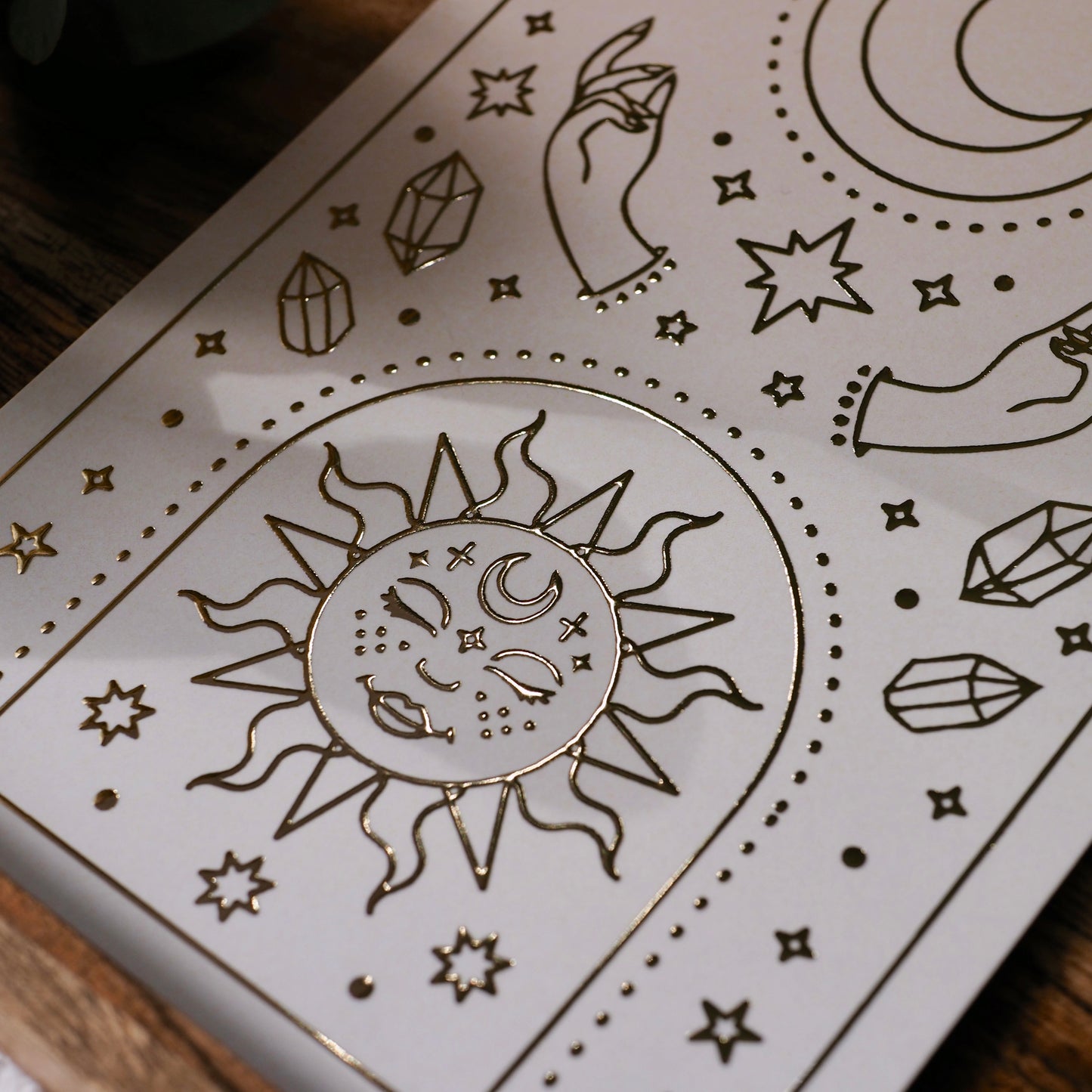 Carte postale avec dorure « Le Soleil »