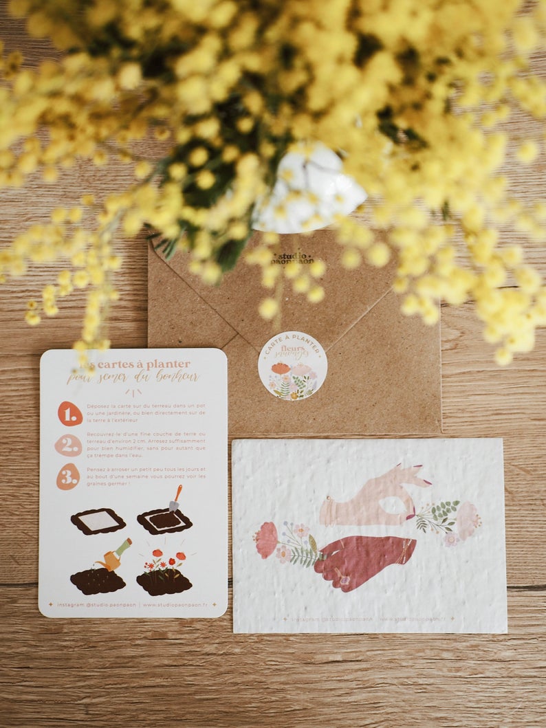 Carte à planter • Illustration "Give me Flowers"