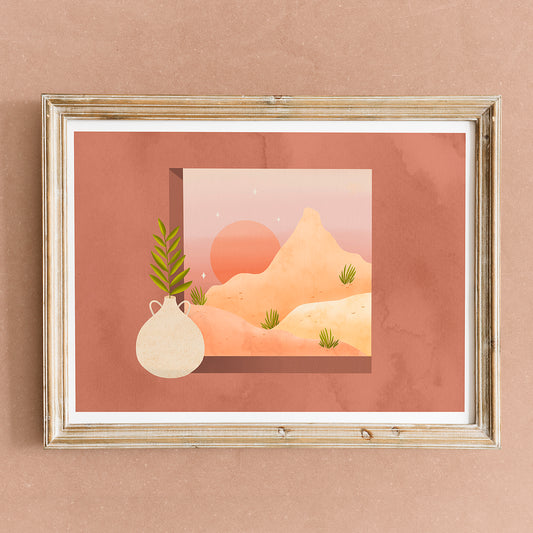 Affiche / Poster A4 • Illustration « Bardenas Reales »