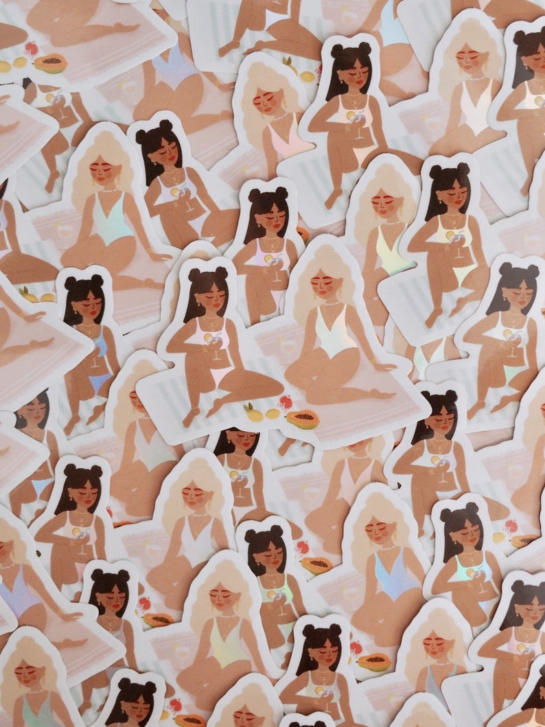 Sticker holographique "Beach Babes"