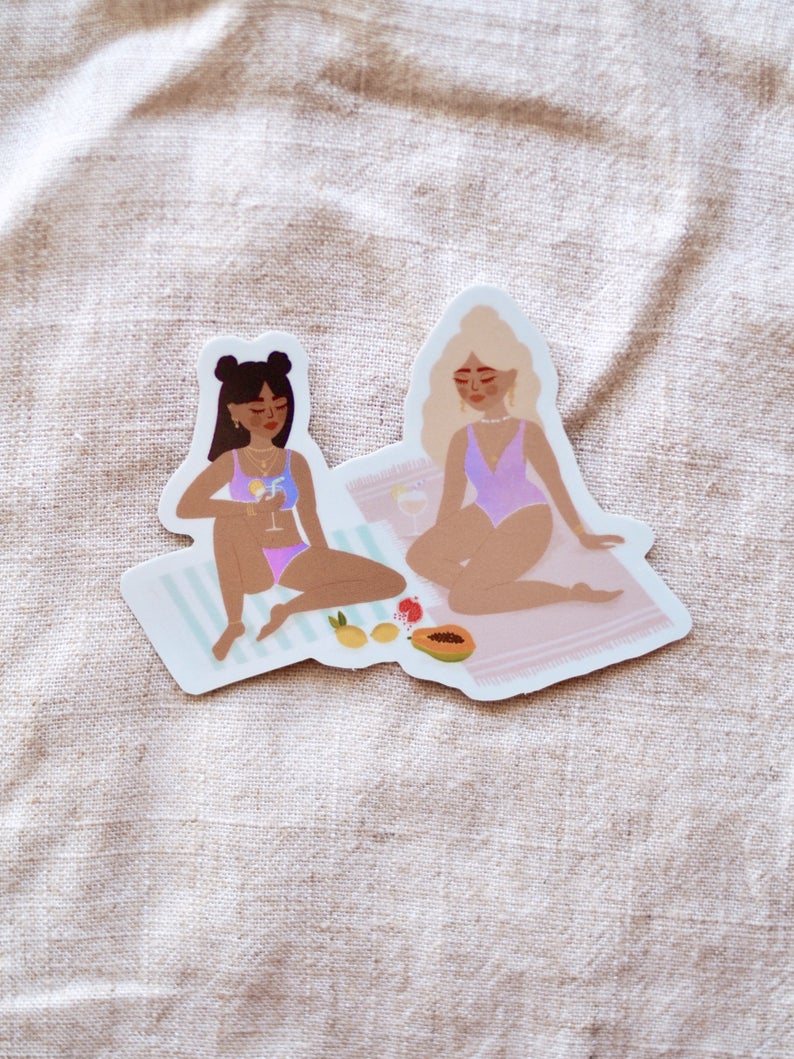 Sticker holographique "Beach Babes"