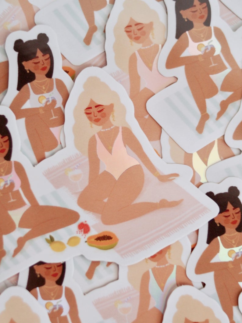 Sticker holographique "Beach Babes"