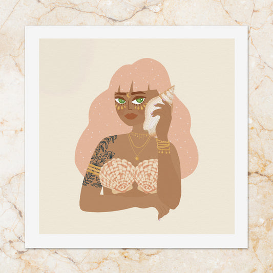Affiche 20x20 cm • Illustration "Calling the Ocean"