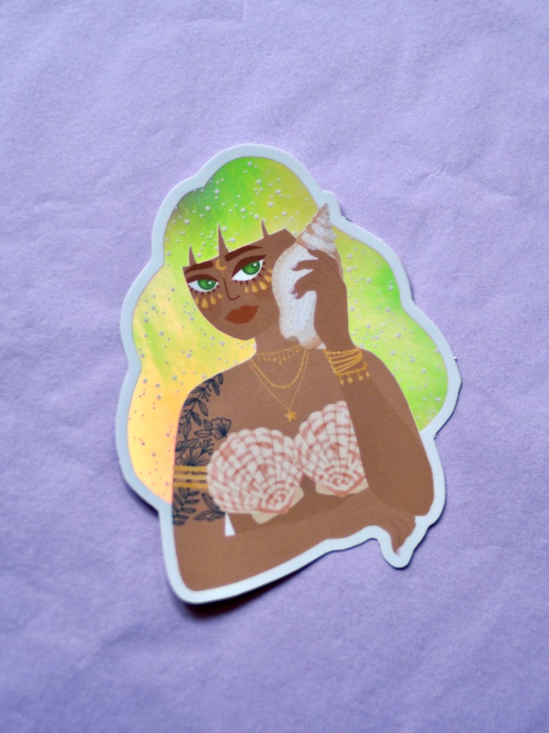 Sticker holographique "Calling the Ocean"
