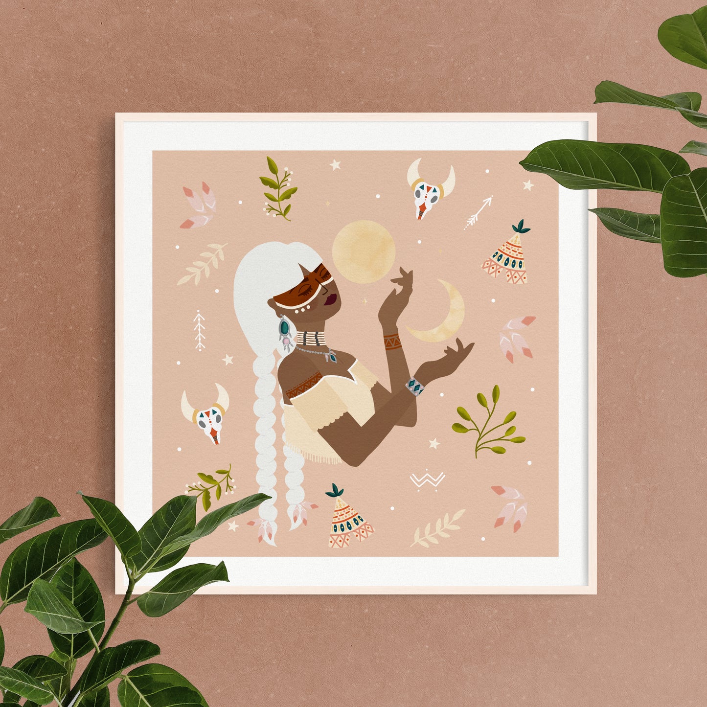 Affiche 20x20 cm • Illustration "Cheyenne Girl"
