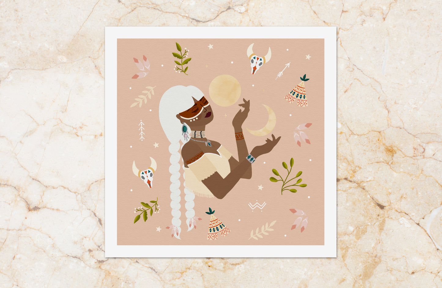 Affiche 20x20 cm • Illustration "Cheyenne Girl"