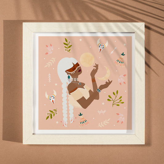 Affiche 20x20 cm • Illustration "Cheyenne Girl"