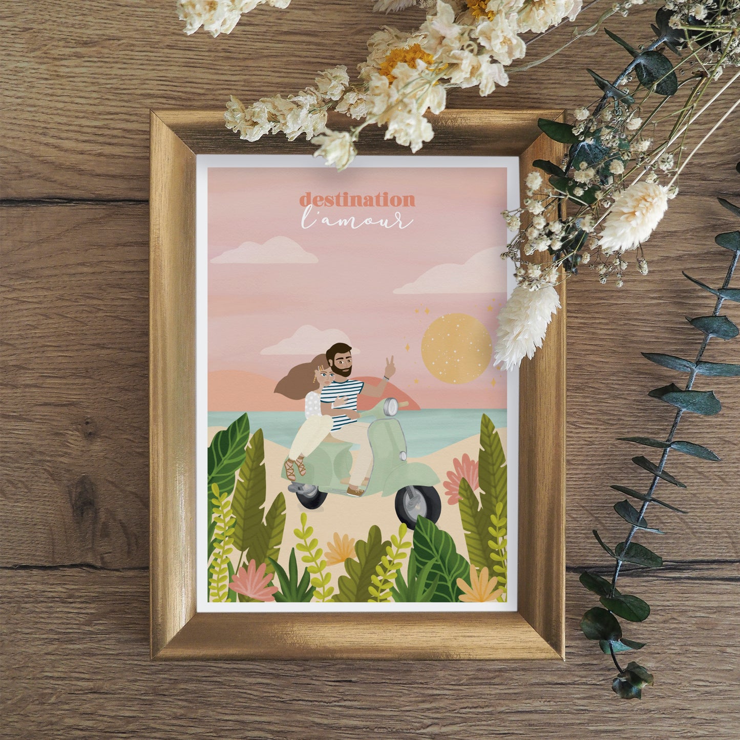 Carte postale "Destination l'Amour"