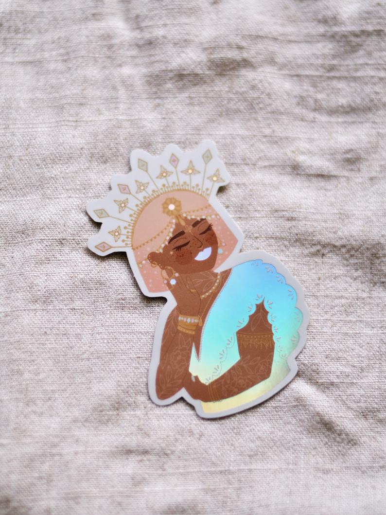 Sticker holographique "Hindila, the Golden Queen"