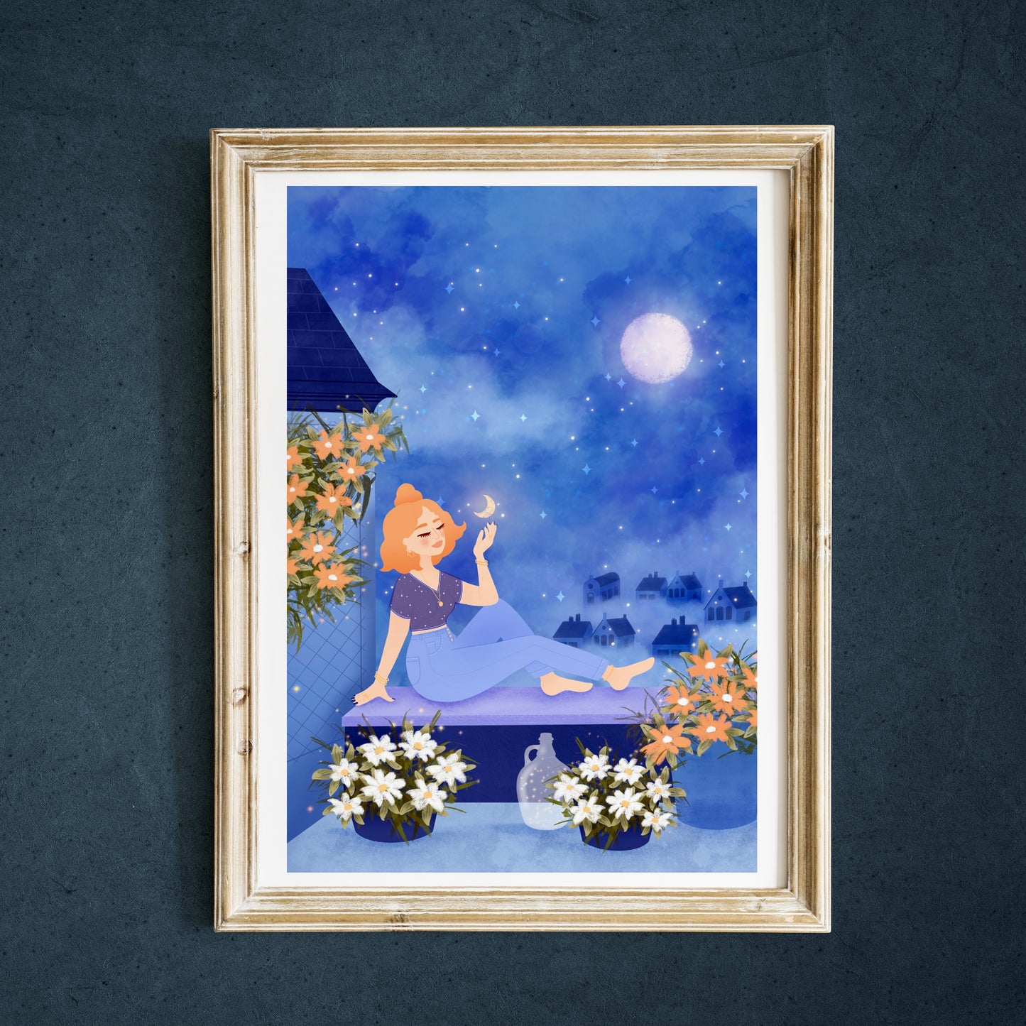 Affiche / Poster A4 • Illustration « Talking to the Moon »