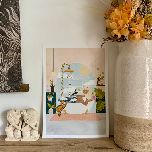 Affiche A4 avec défaut • Illustration « Relaxing Bath »