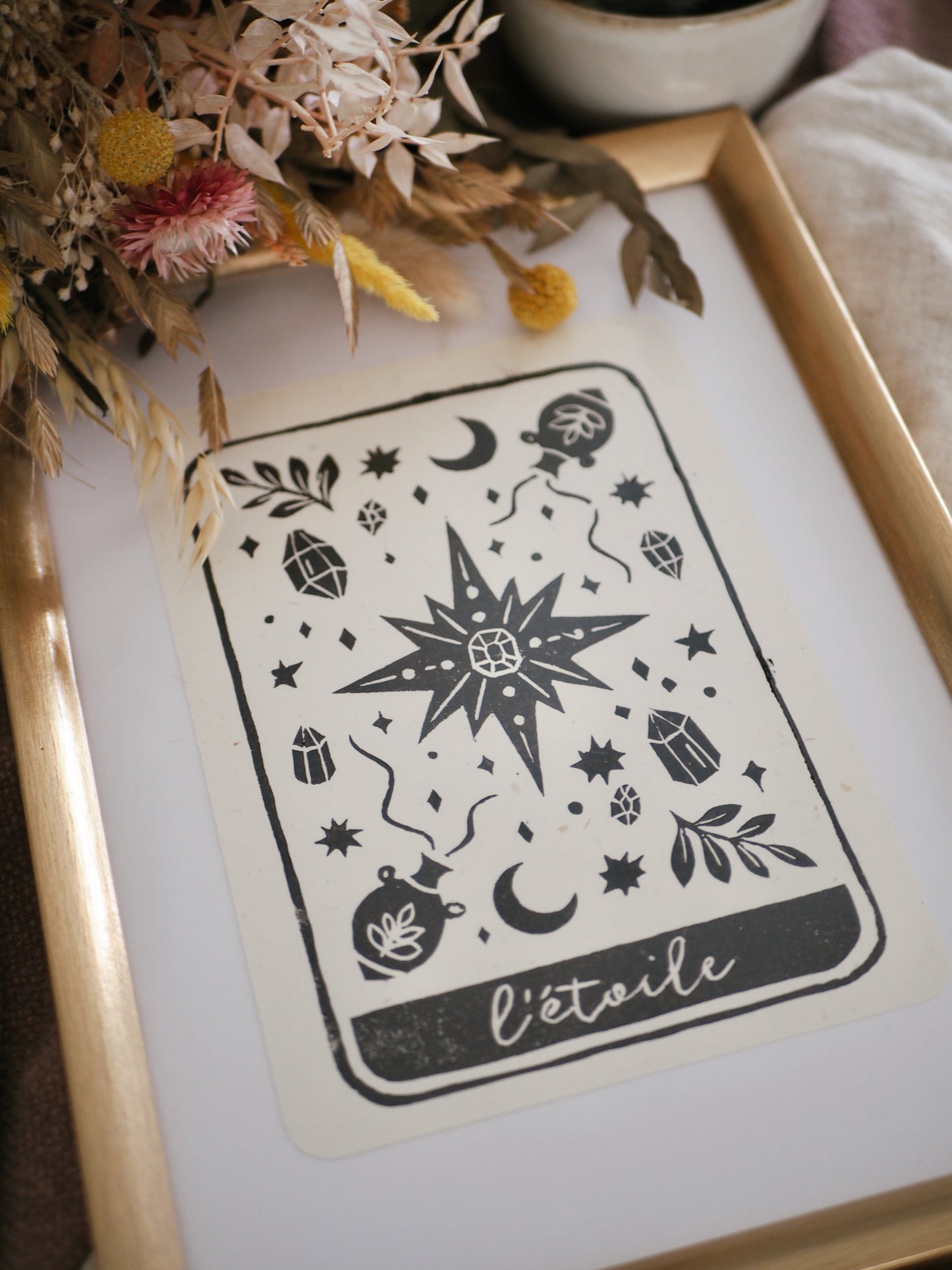 Linogravure A5 « l'Étoile »