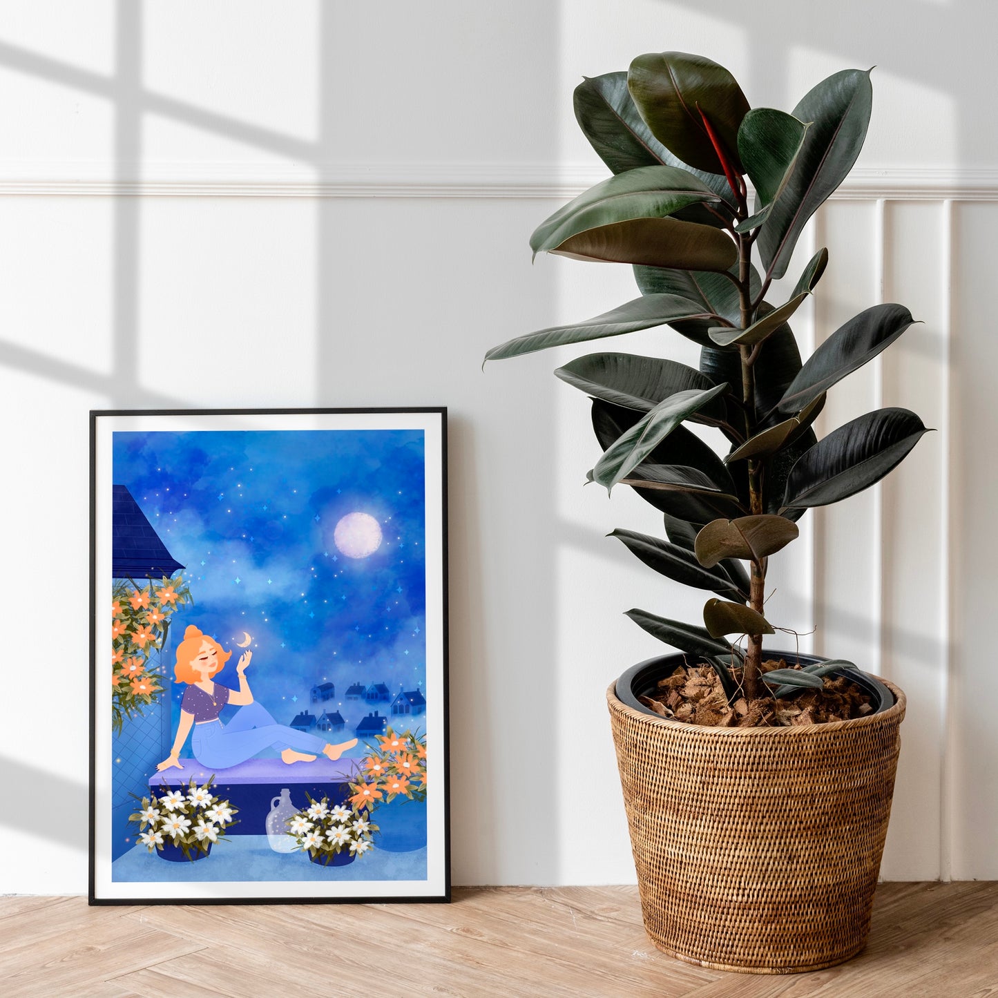 Affiche / Poster A4 • Illustration « Talking to the Moon »