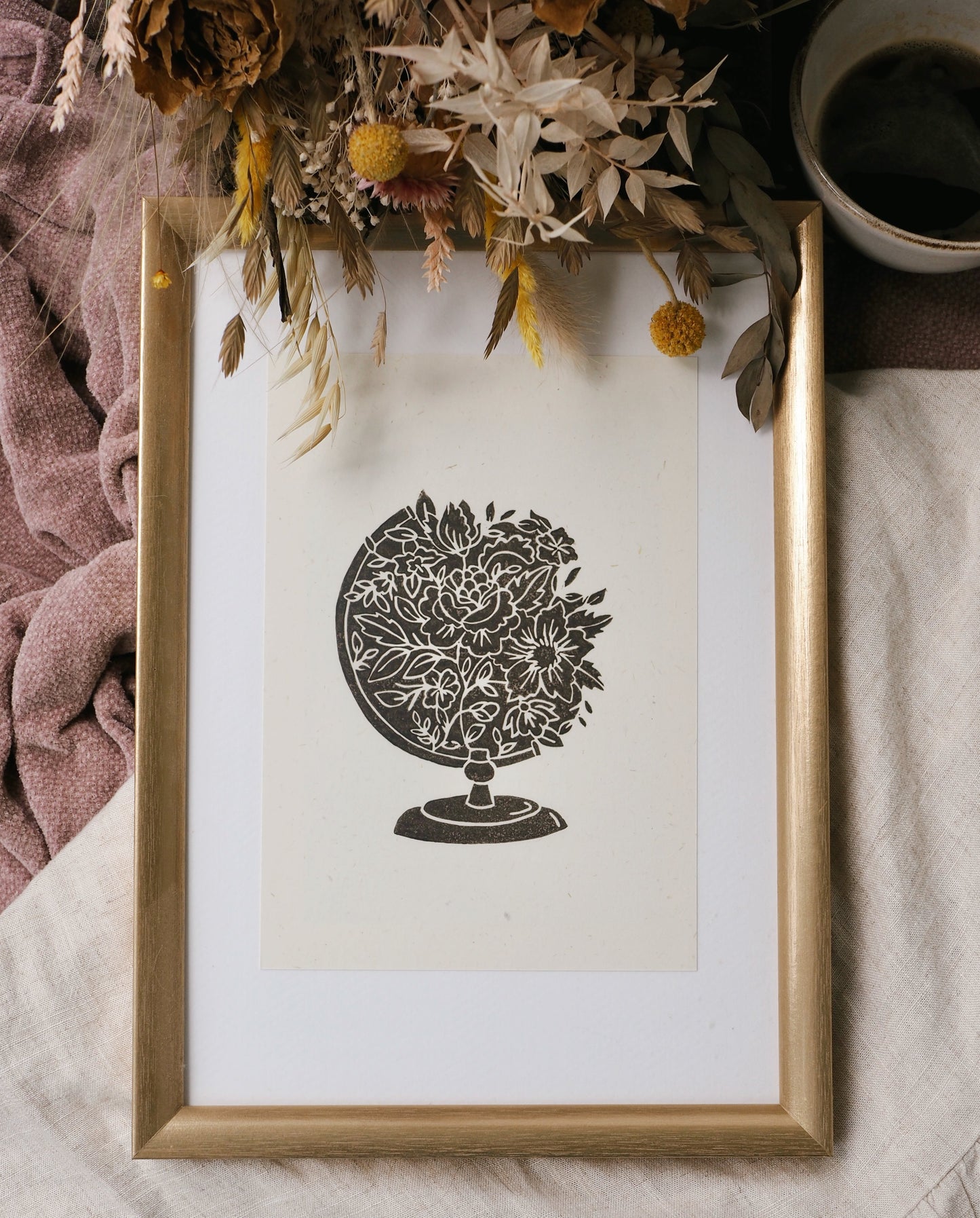 Linogravure A5 « Wanderlust »