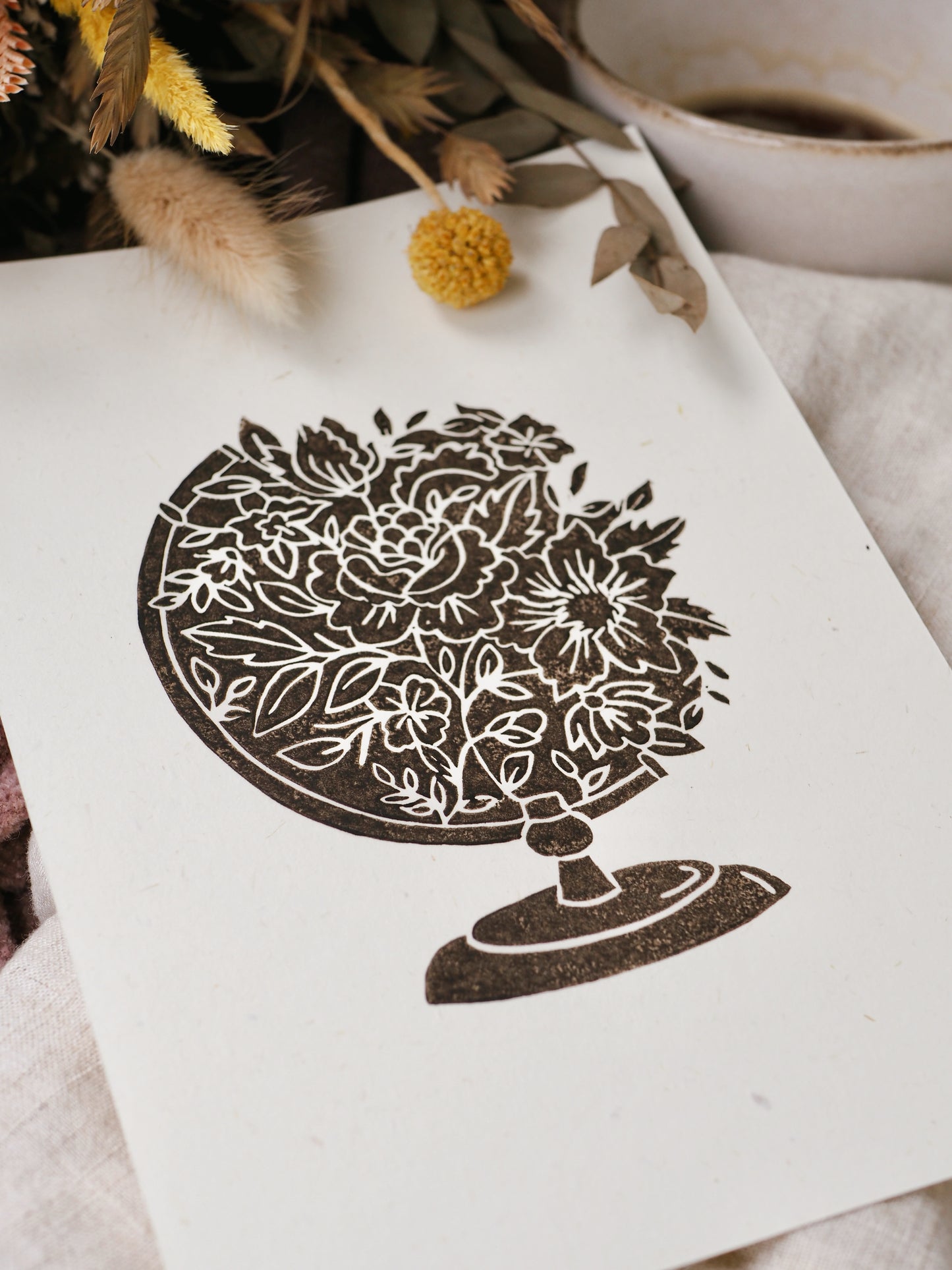 Linogravure A5 « Wanderlust »