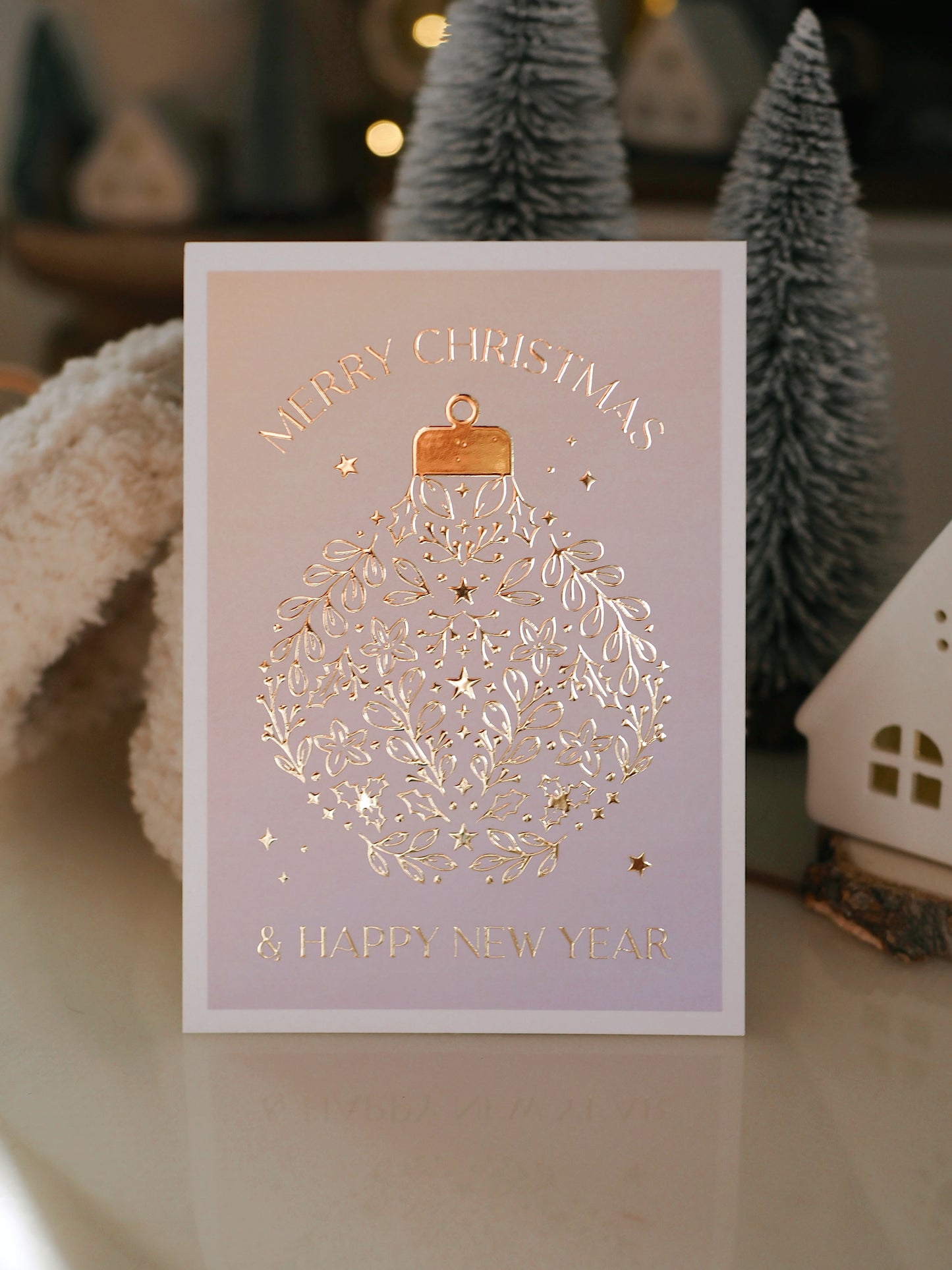 Carte de voeux avec dorure « Boule de Noël »