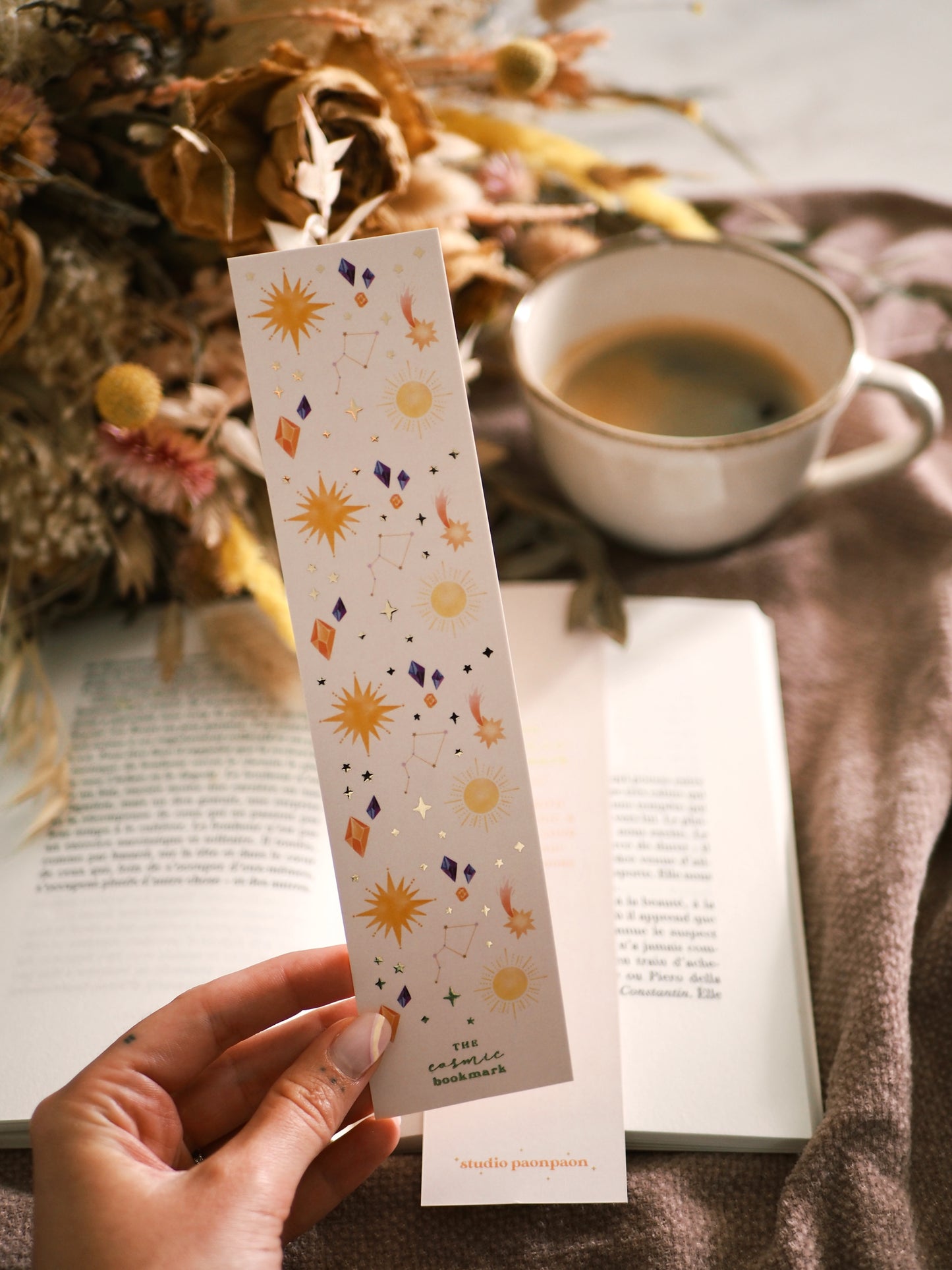 Marque-pages avec dorure « The Cosmic Bookmark »