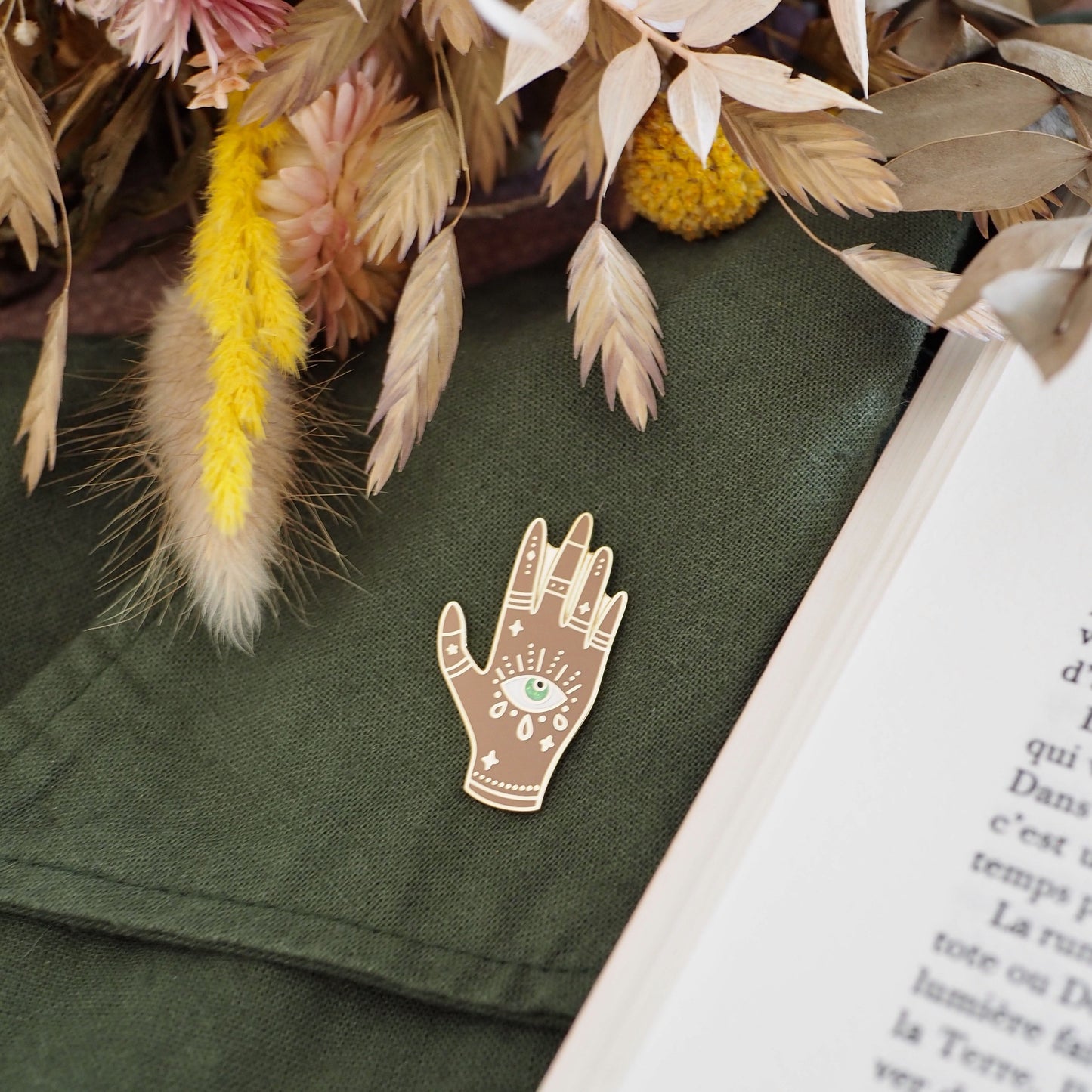 Pin's émaillé "Eye See You" • green glitter