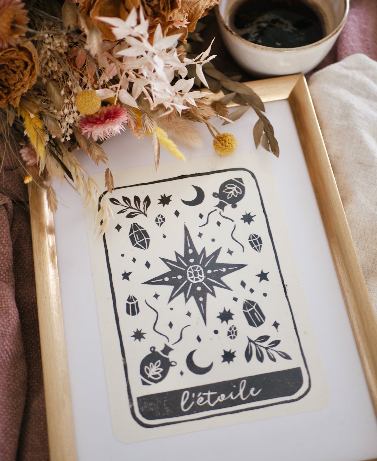 Linogravure A5 « l'Étoile »