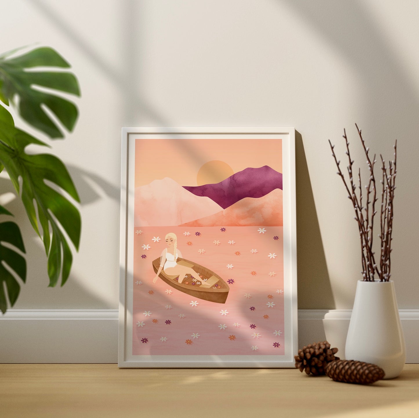Affiche / Poster A4 • Illustration « Sunset Lake »