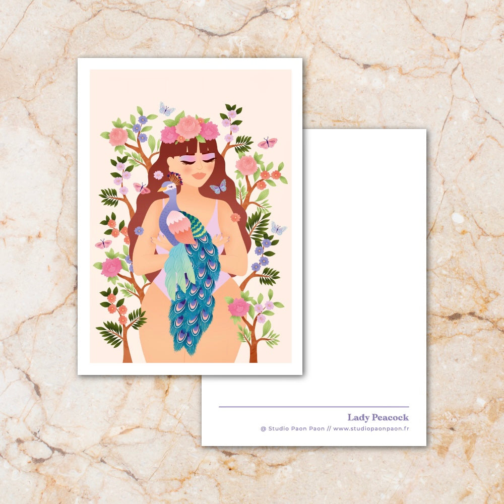 Carte postale "Lady Peacock"