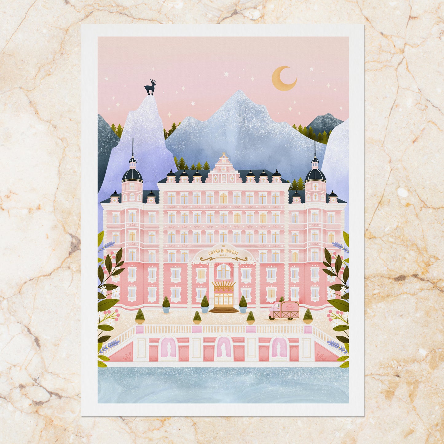 Affiche / Poster A4 • Illustration « The Grand Budapest Hôtel »