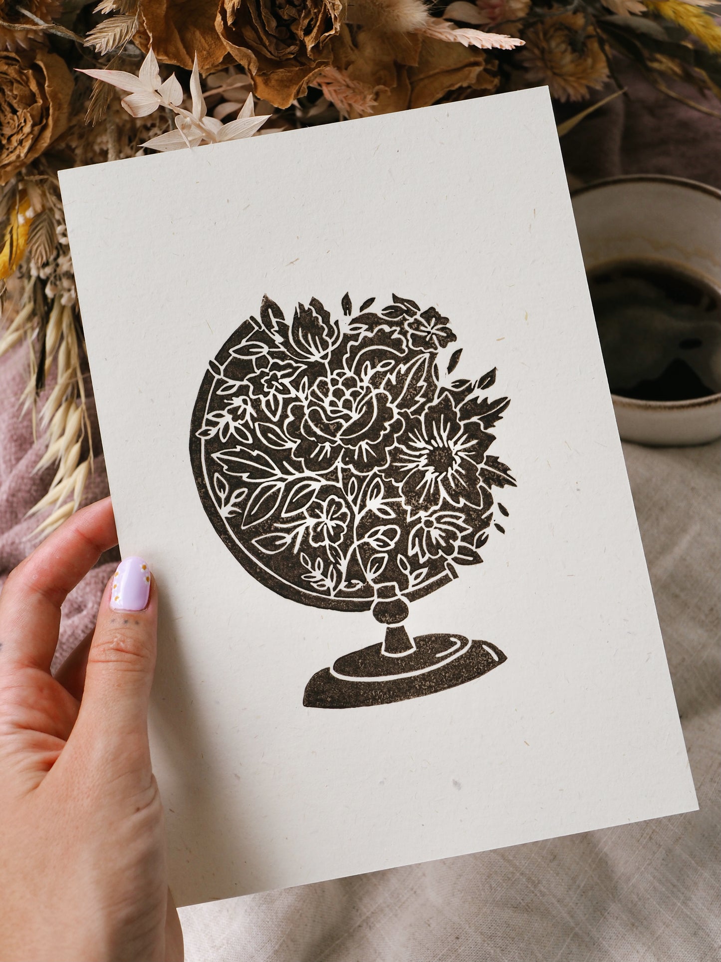 Linogravure A5 « Wanderlust »