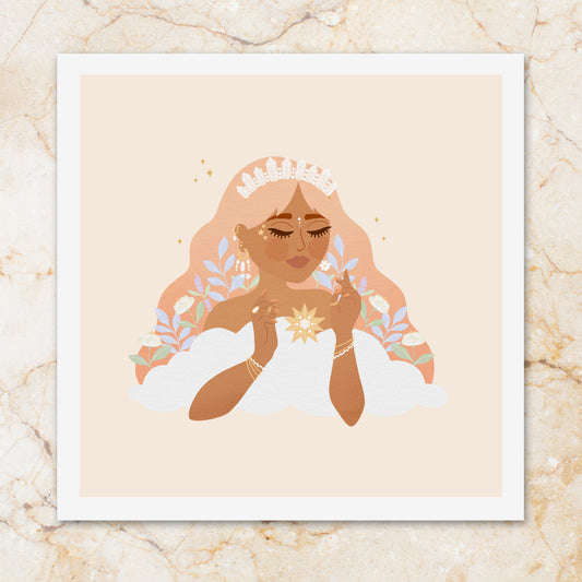 Affiche 20x20 cm • Illustration "Fée des Nuages"