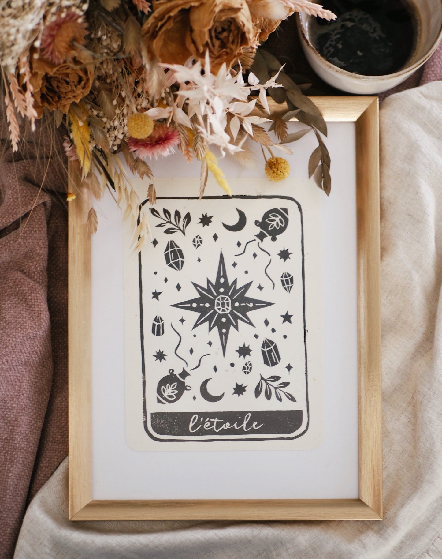 Linogravure A5 « l'Étoile »