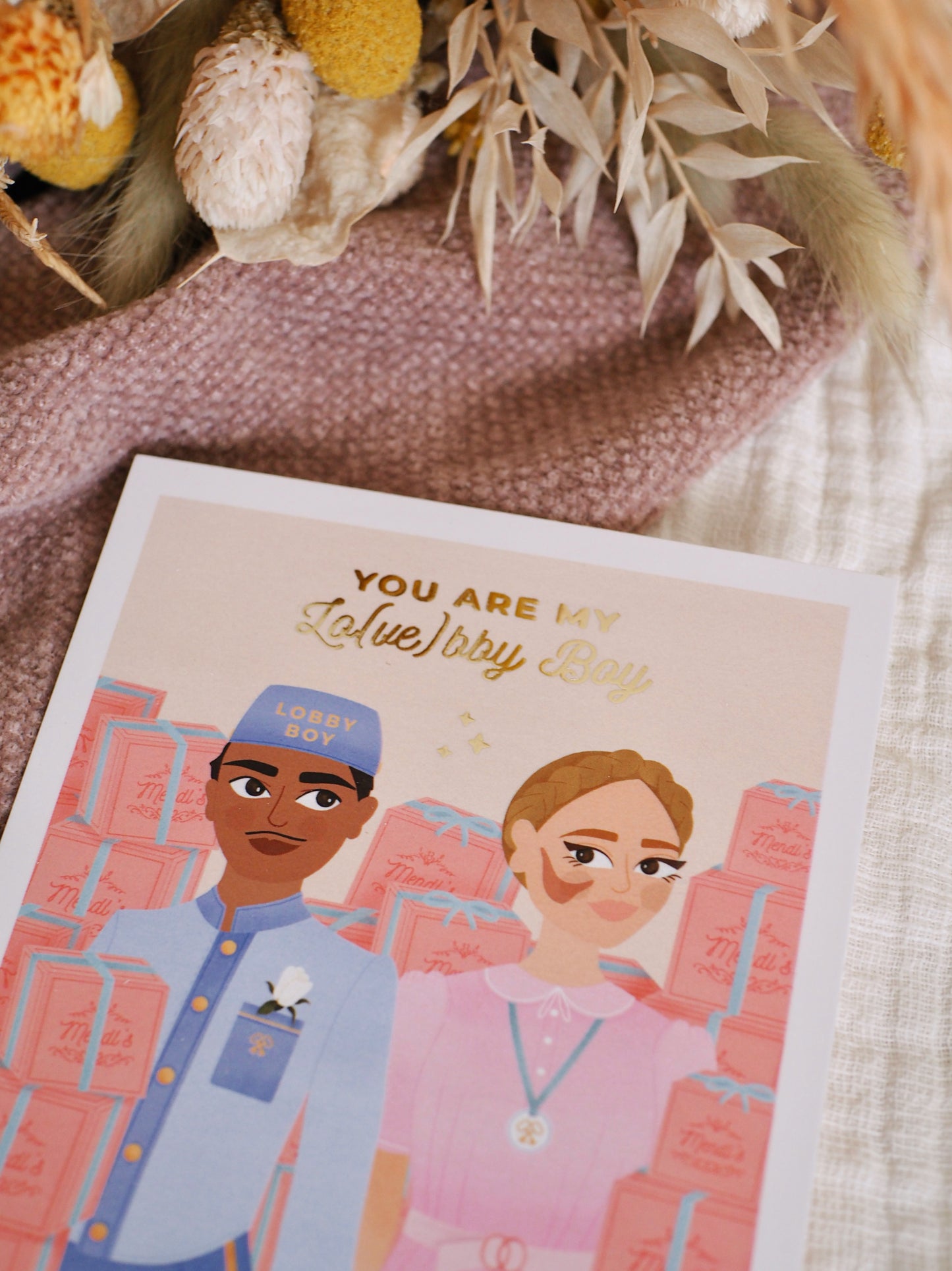 Carte postale avec dorure "The Grand Budapest Love"