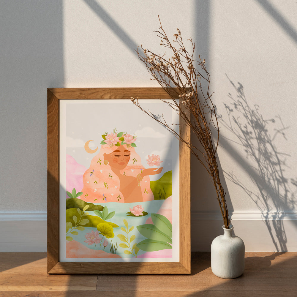 Affiche / Poster A4 • Illustration « Lady Lotus »