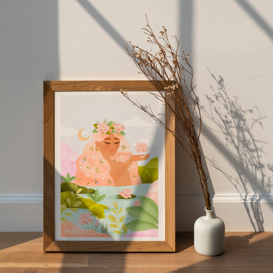 Affiche / Poster A4 • Illustration « Lady Lotus »