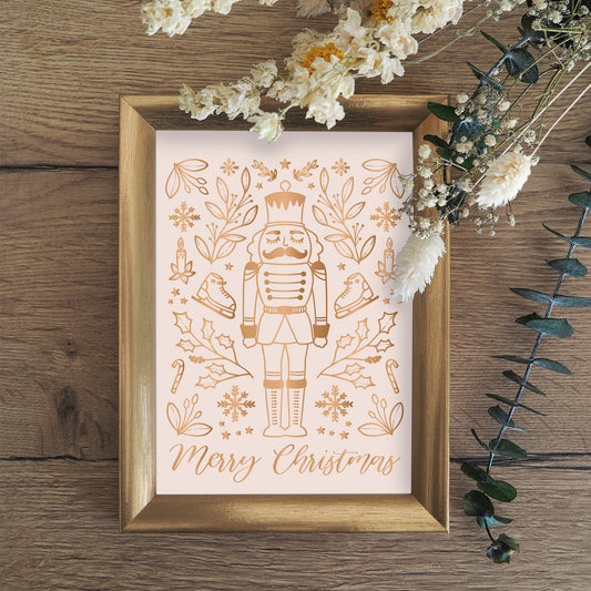 Carte de voeux avec dorure • Illustration "Merry Christmas"