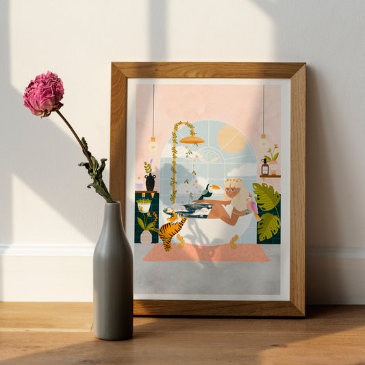 Affiche / Poster A4 • Illustration « Relaxing Bath »