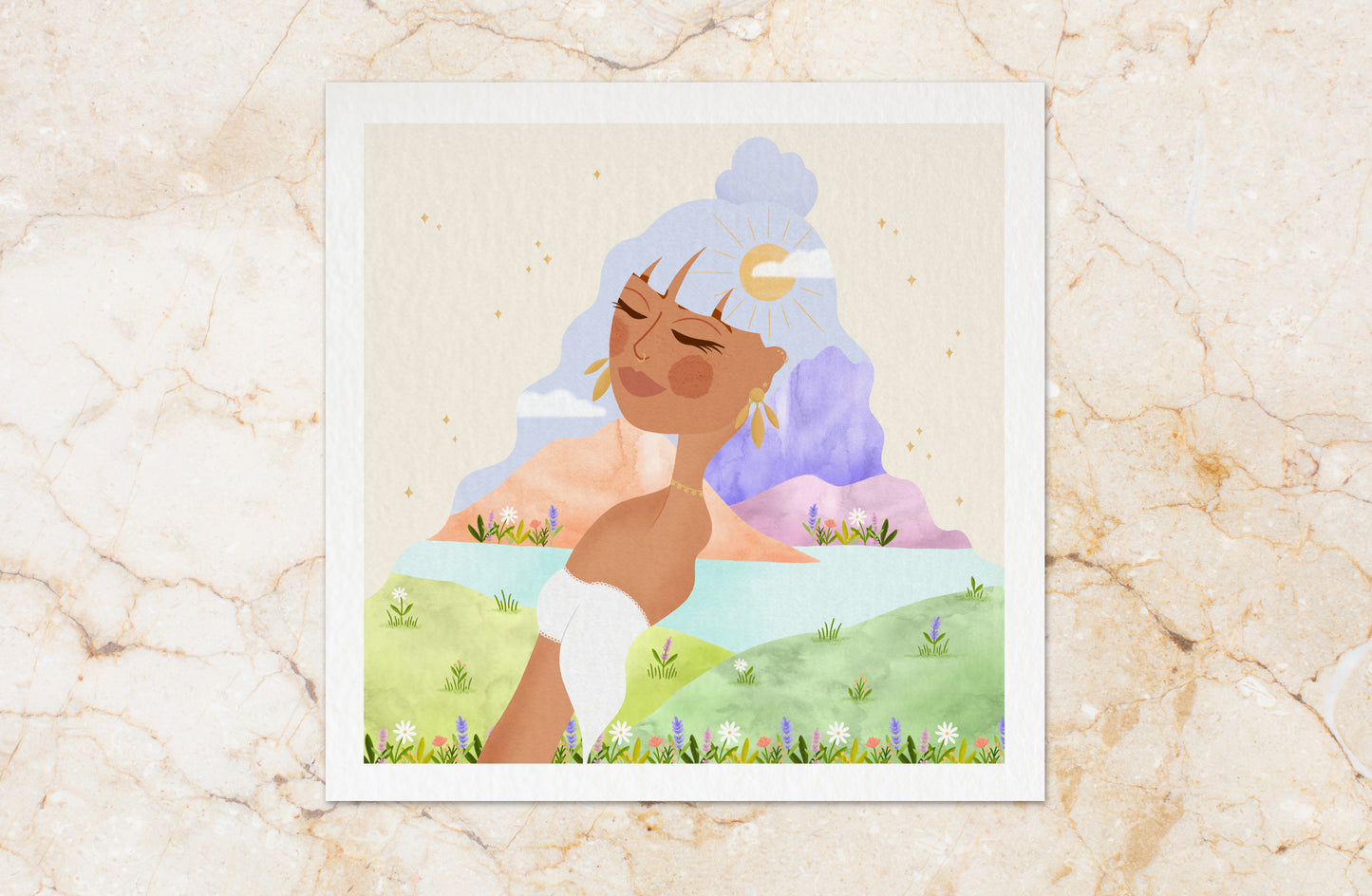 Affiche 20x20 cm • Illustration "Spring is in the (H)air"