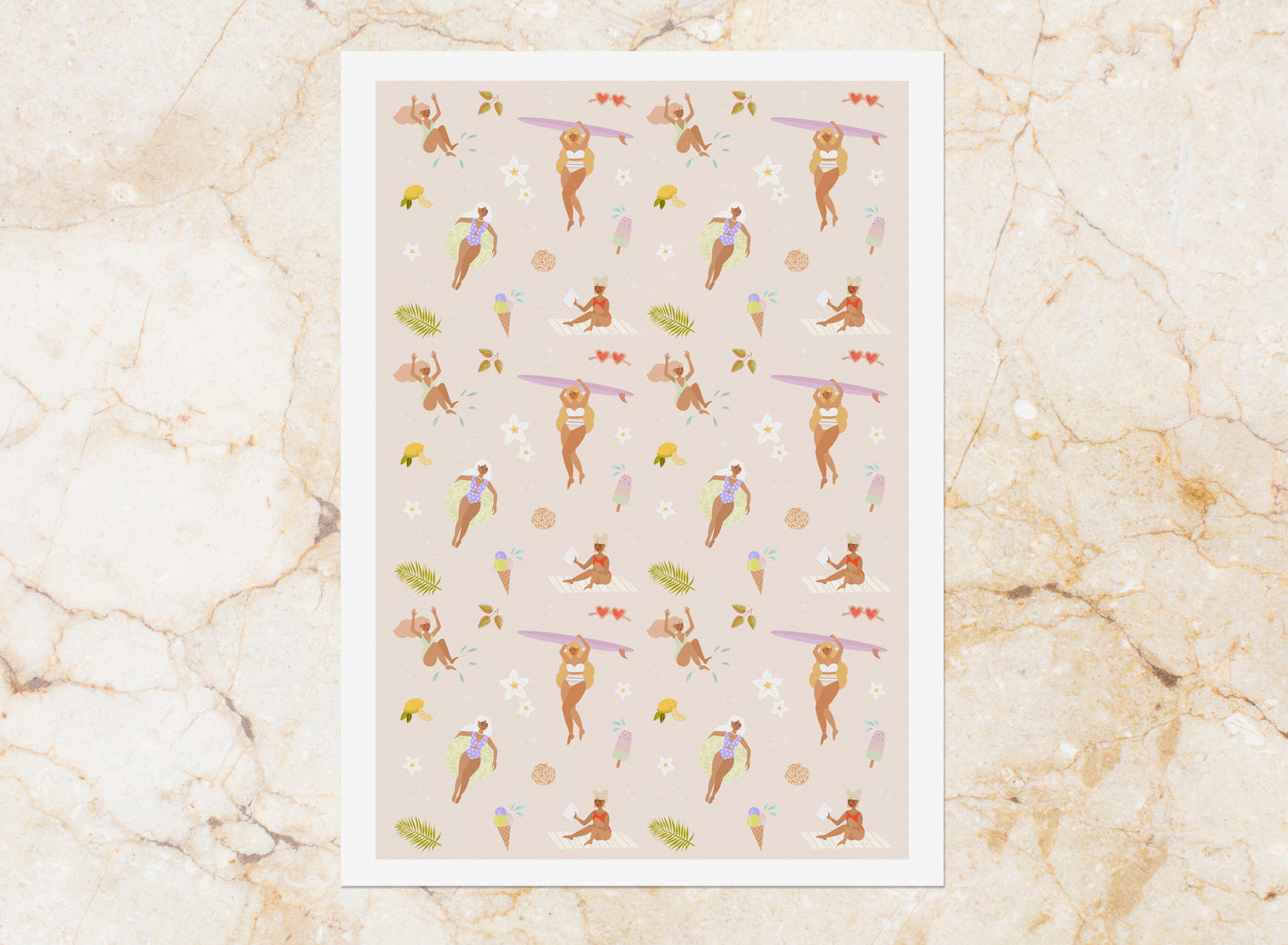 Affiche / Poster A4 • Illustration « Summer Pattern »