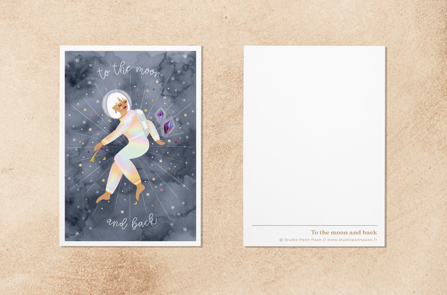 Carte postale "To the Moon and Back"