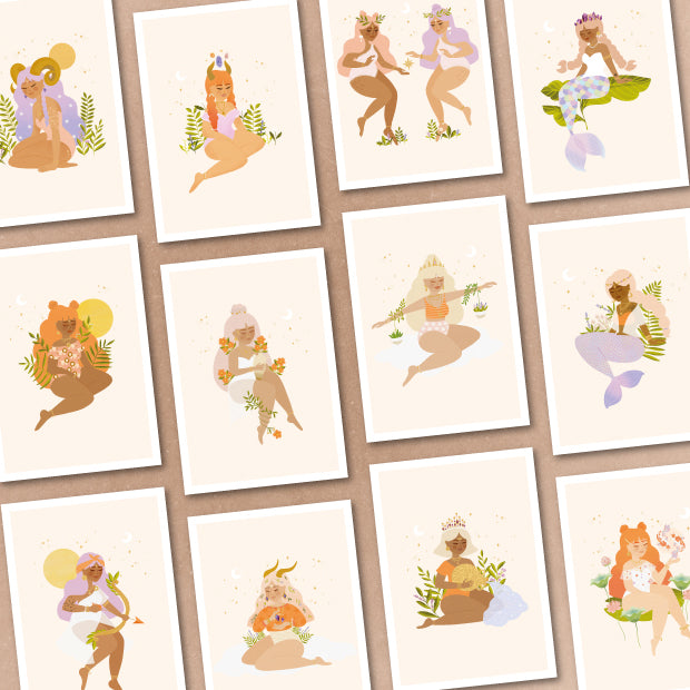 Cartes postales ZODIAC GIRLS