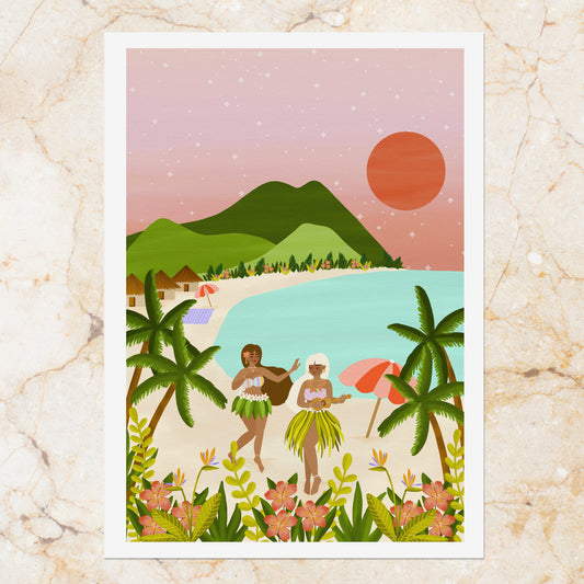 Affiche / Poster A4 • Illustration « Aloha »