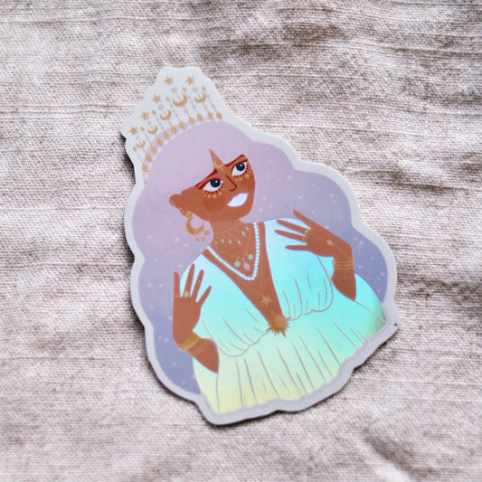 Sticker holographique "Asteria, the Cosmic Queen"