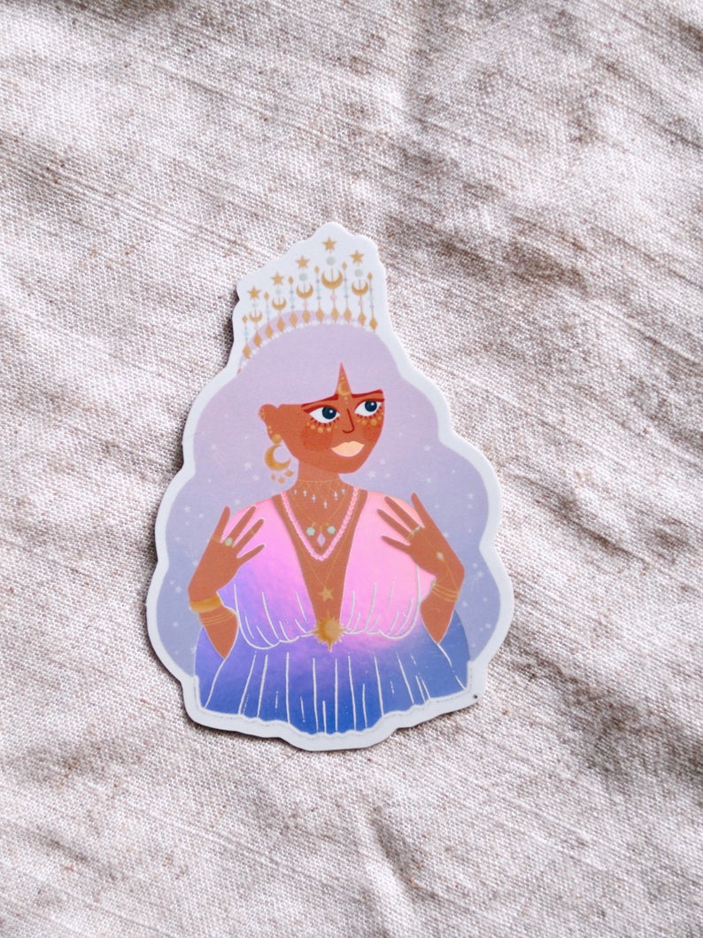 Sticker holographique "Asteria, the Cosmic Queen"