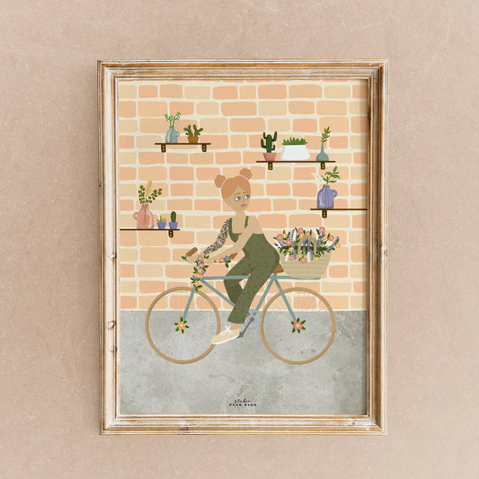 Affiche / Poster A4 • Illustration « Bike Girl »