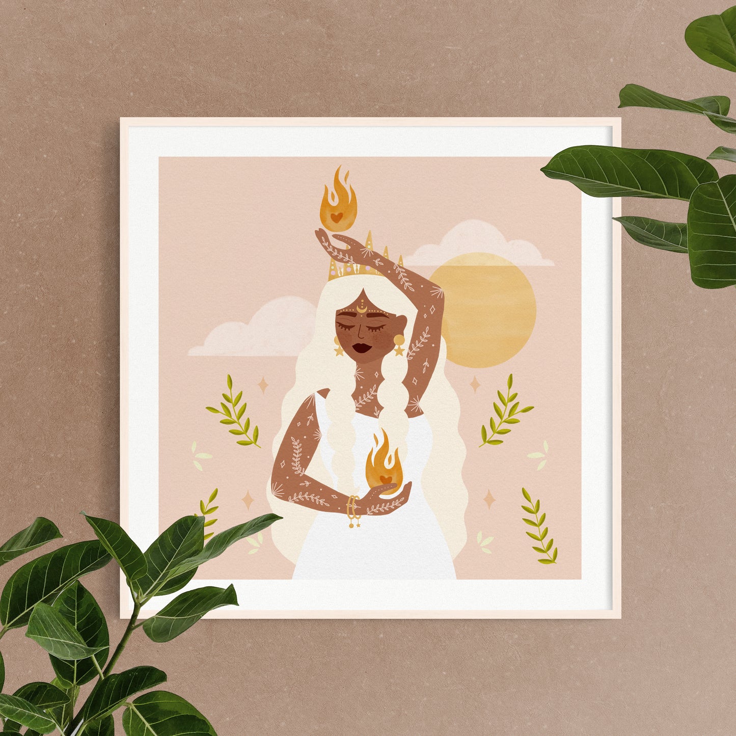 Affiche 20x20 cm avec défaut • Illustration "Fire Goddess"