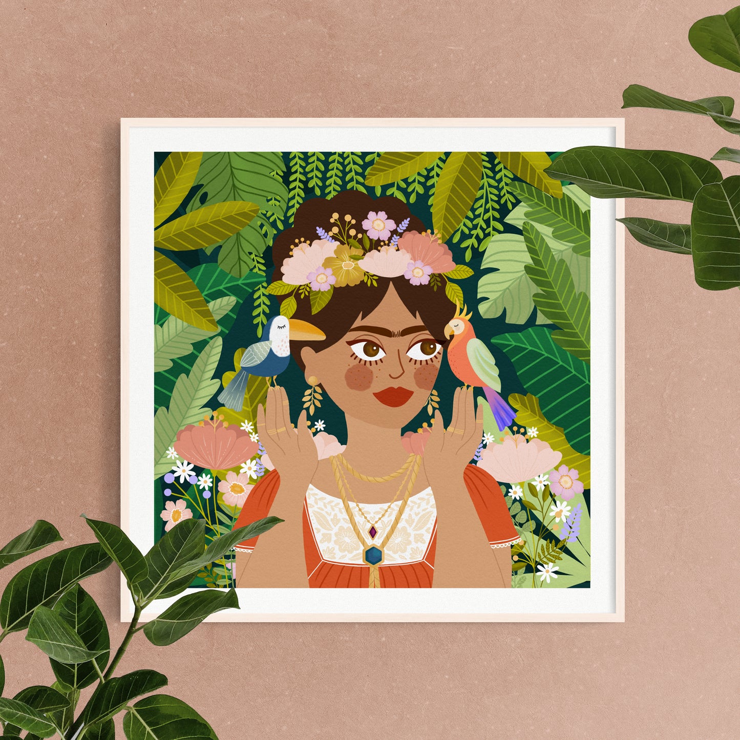 Affiche 20x20 cm • Illustration "Frida Kahlo"