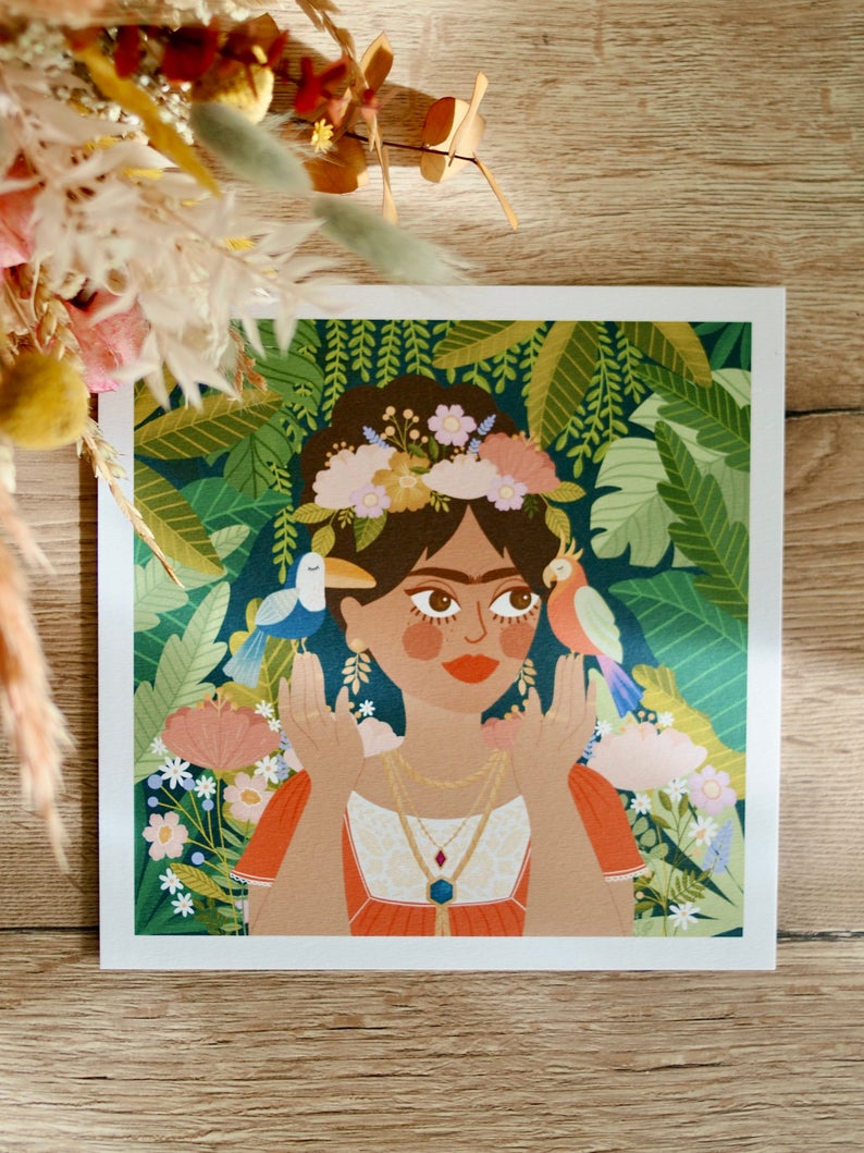Affiche 20x20 cm • Illustration "Frida Kahlo"