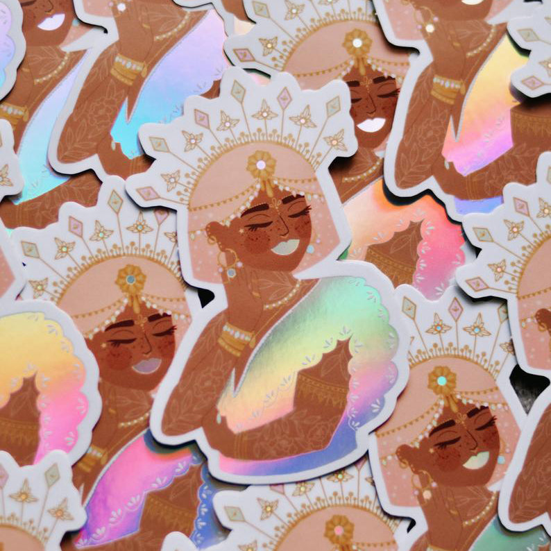 Sticker holographique "Hindila, the Golden Queen"