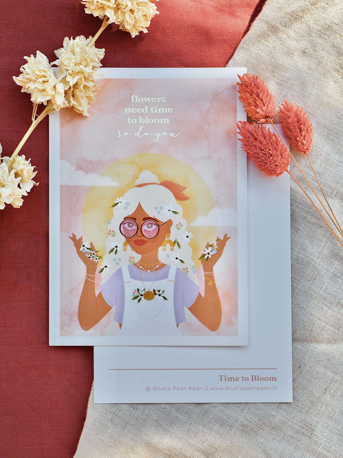 Carte postale avec dorure "Time to Bloom"
