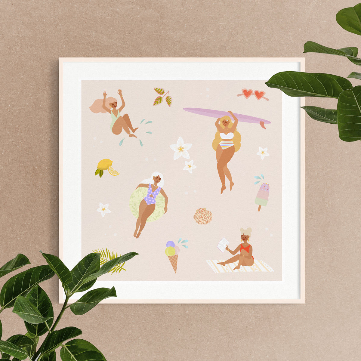 Affiche 20x20 cm • Illustration "Summer Things"